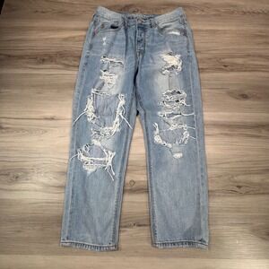American Eagle Outfitters Women's Light Wash Distressed vintage hi-rise Size 10